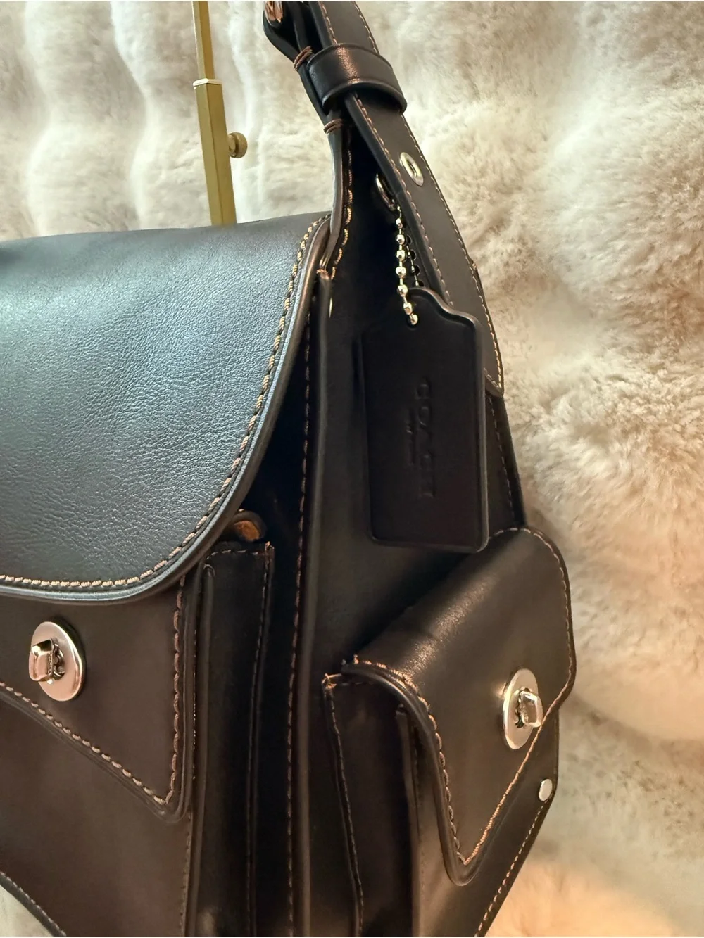 COACH TABBY 36 CARGO BAG IN BLACK